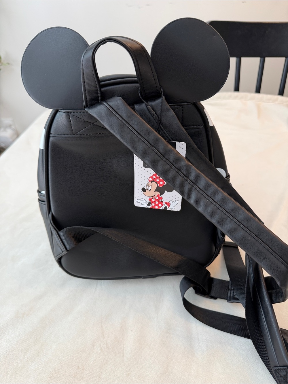 NWT! Disney Minnie Mouse Black Backpack with Red Bow & Polka Dots - Picture 4 of 6
